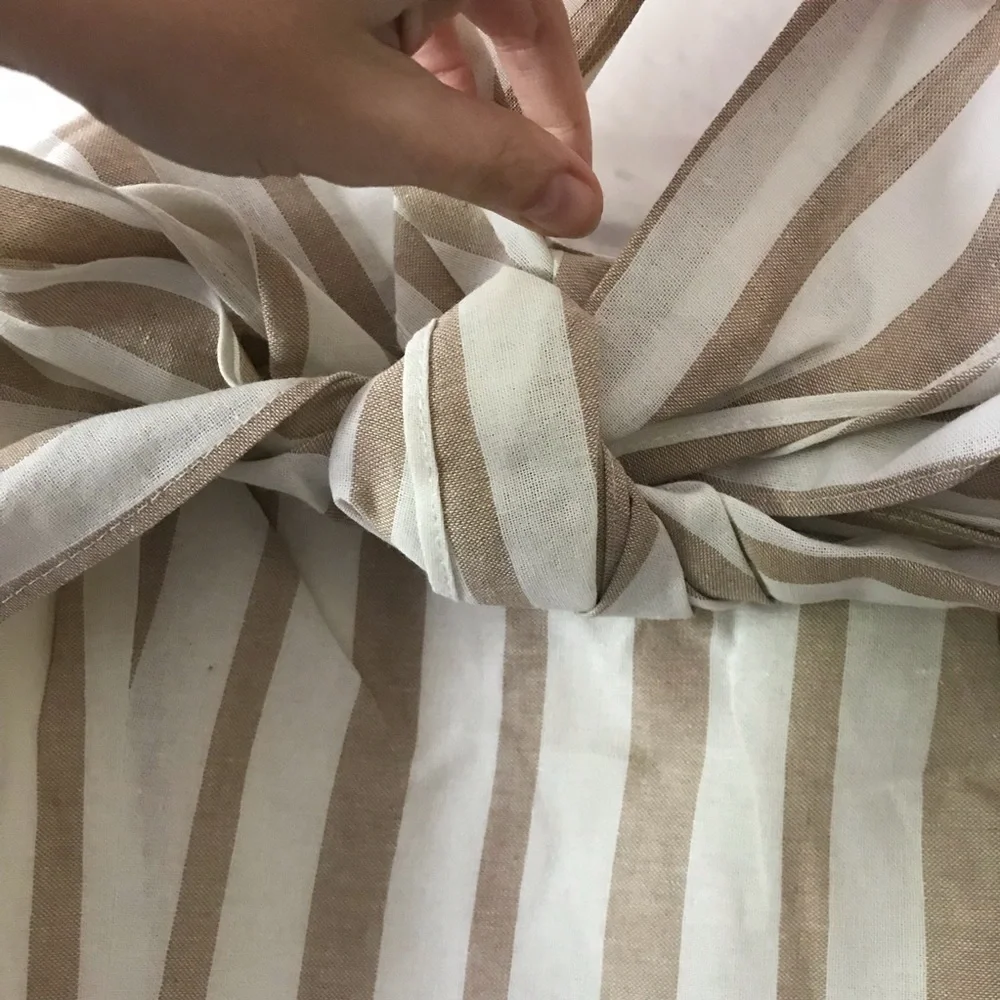 J.O.A | striped bow tie front crop top - Picture 4 of 7